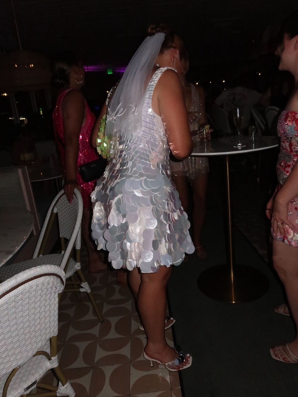 ASOS Iridescent Sequin Mini Dress in White - Picture 2 of 3